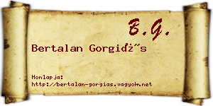 Bertalan Gorgiás névjegykártya